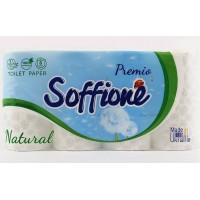 Тришарова туалетний папір Soffione Natural 8рулонов